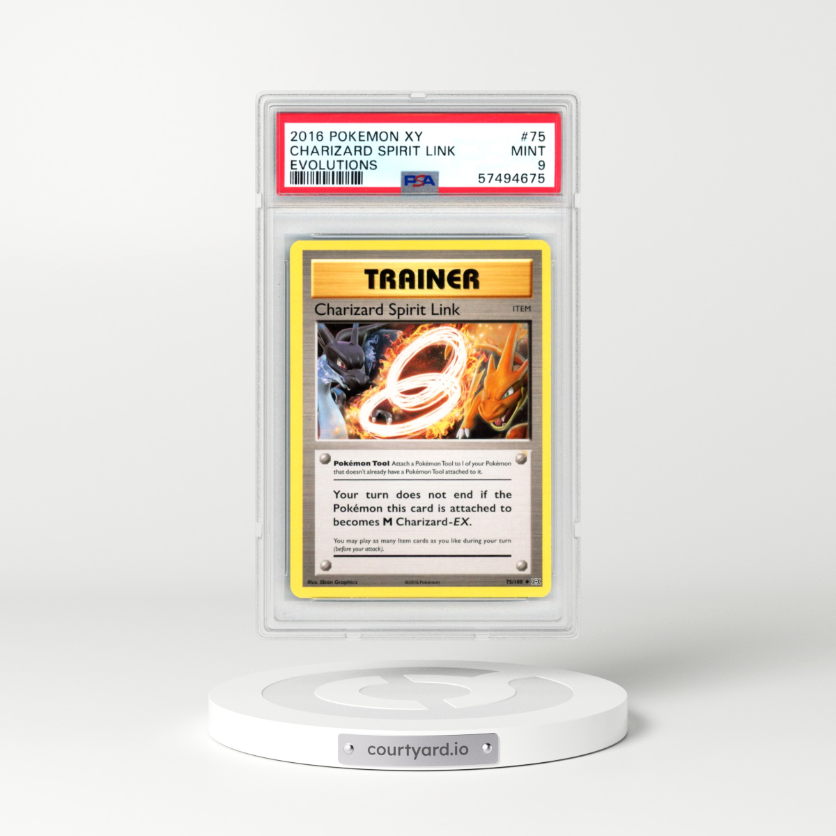 2016 Pokémon XY Evolutions #75 Charizard Spirit Link (PSA 9 MINT)