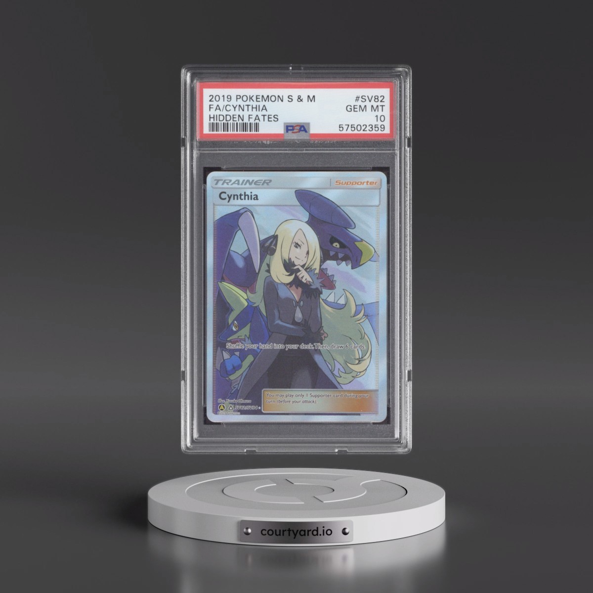 2019 Pokémon Sun & Moon Hidden Fates #SV82 Cynthia - Full Art (PSA 10 GEM MINT)