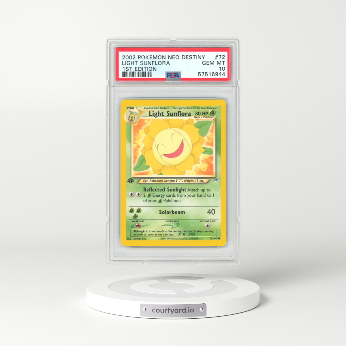 2002 Neo Destiny #72 Light Sunflora - 1st Edition (PSA 10 GEM MINT)