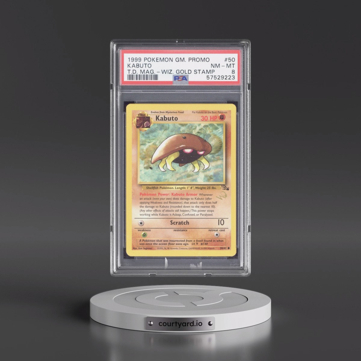 1999 Pokémon Game Promo #50 Kabuto - Top Deck Magazine (PSA 8 NM-MT)