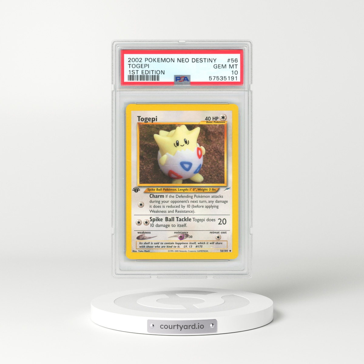 2002 Neo Destiny #56 Togepi - 1st Edition (PSA 10 GEM MINT)