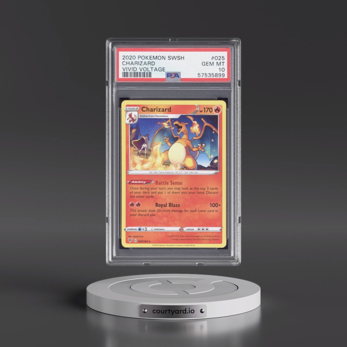 2020 Pokémon Sword & Shield Vivid Voltage #025 Charizard (PSA 10 GEM MINT)