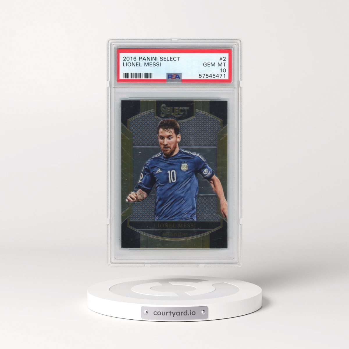 2016 Panini Select #2 Lionel Messi (PSA 10 GEM MINT)