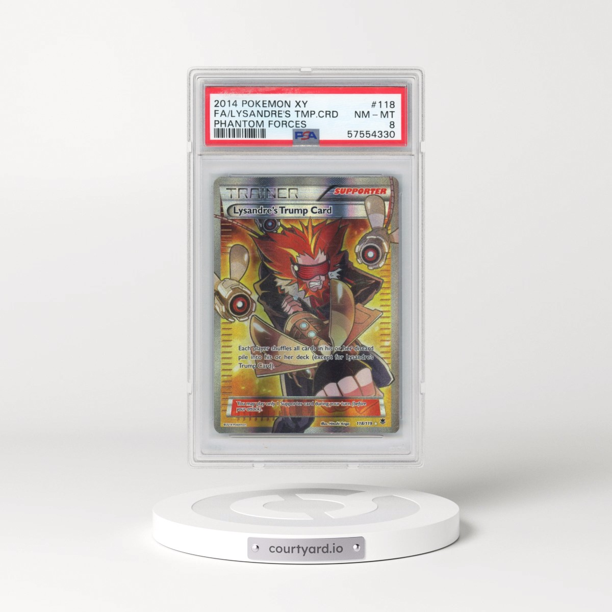 2014 Pokémon XY Phantom Forces #118 Lysandre's Trump Card - Full Art (PSA 8 NM-MT)