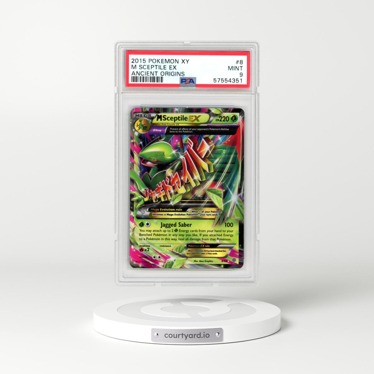 2015 Pokémon XY Ancient Origins #8 M Sceptile EX - Holo (PSA 9 MINT)