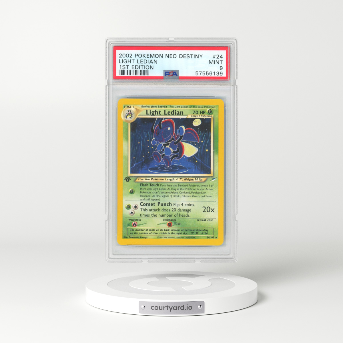 2002 Pokémon Neo Destiny #24 Light Ledian - 1st Edition (PSA 9 MINT)