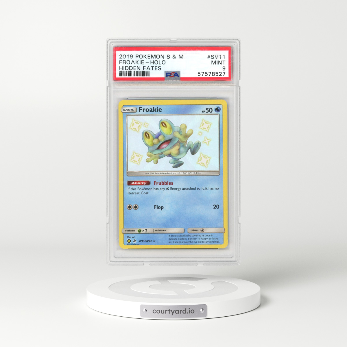 2019 Hidden Fates #SV11 Froakie - Holo (PSA 9 MINT)