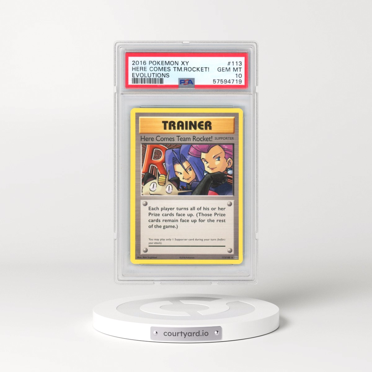 2016 Pokémon XY Evolutions #113 Here Comes Team Rocket! (PSA 10 GEM MINT)