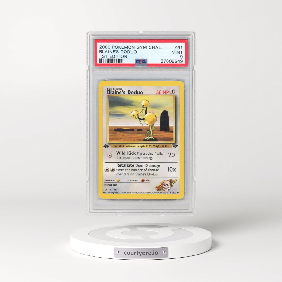 2000 Pokémon Gym Challenge #61 Blaine's Doduo - 1st Edition (PSA 9 MINT)