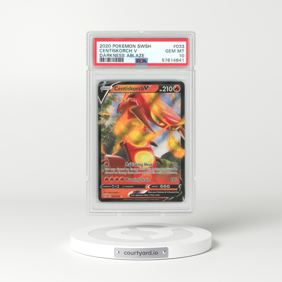 2020 Darkness Ablaze #33 Centiskorch V - Full Art Holo (PSA 10 GEM MINT)