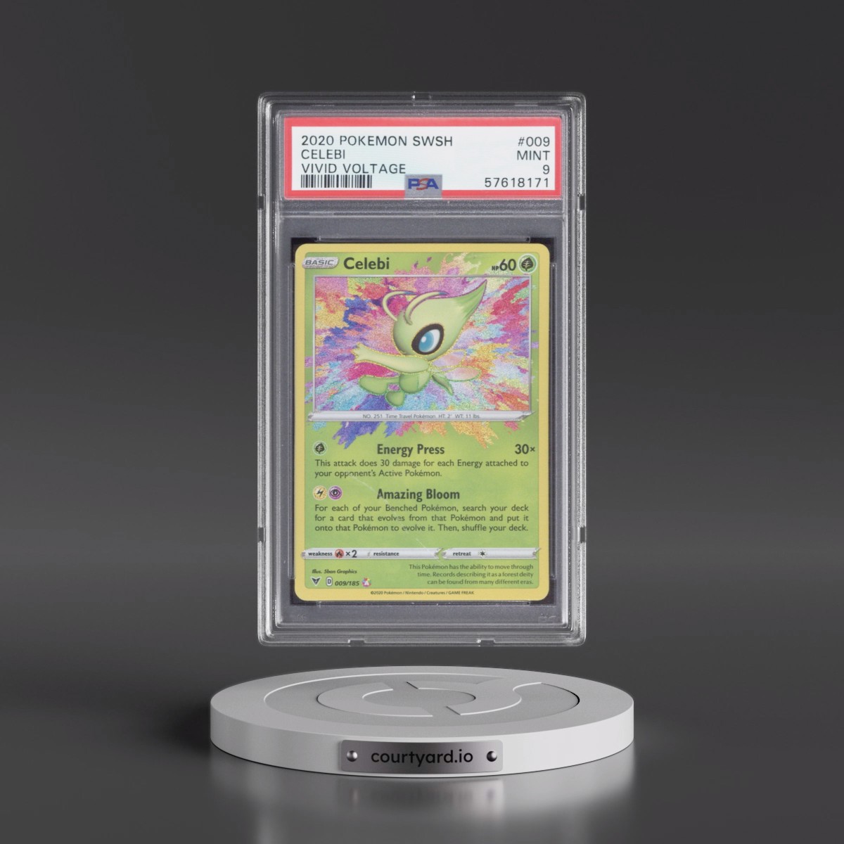 2020 Pokémon Sword & Shield Vivid Voltage #009 Celebi (PSA 9 MINT)