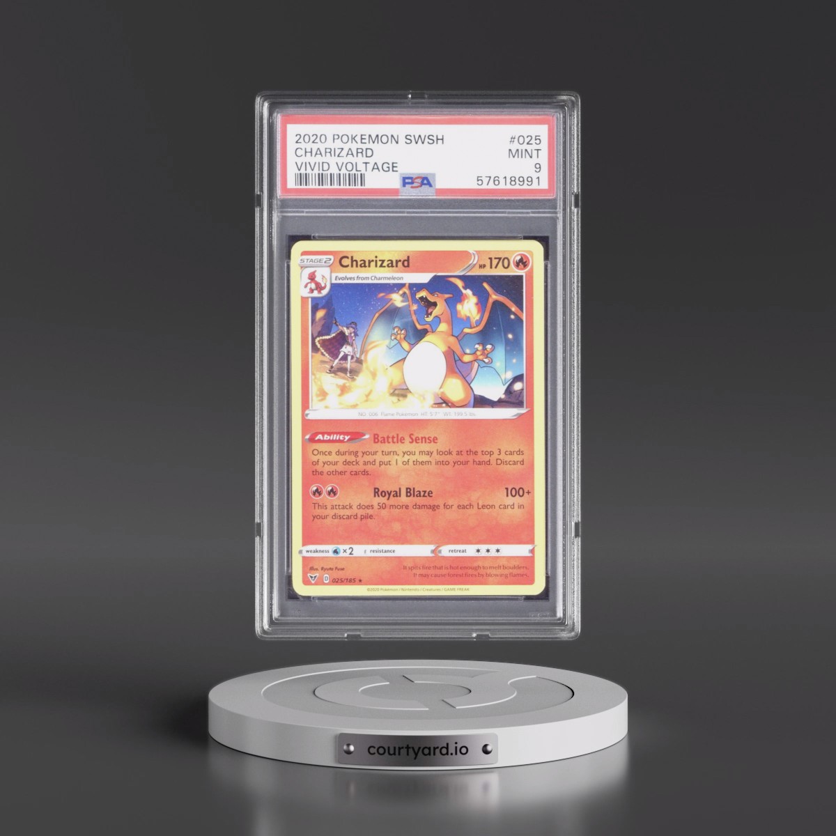 2020 Pokémon Sword & Shield Vivid Voltage #025 Charizard (PSA 9 MINT)