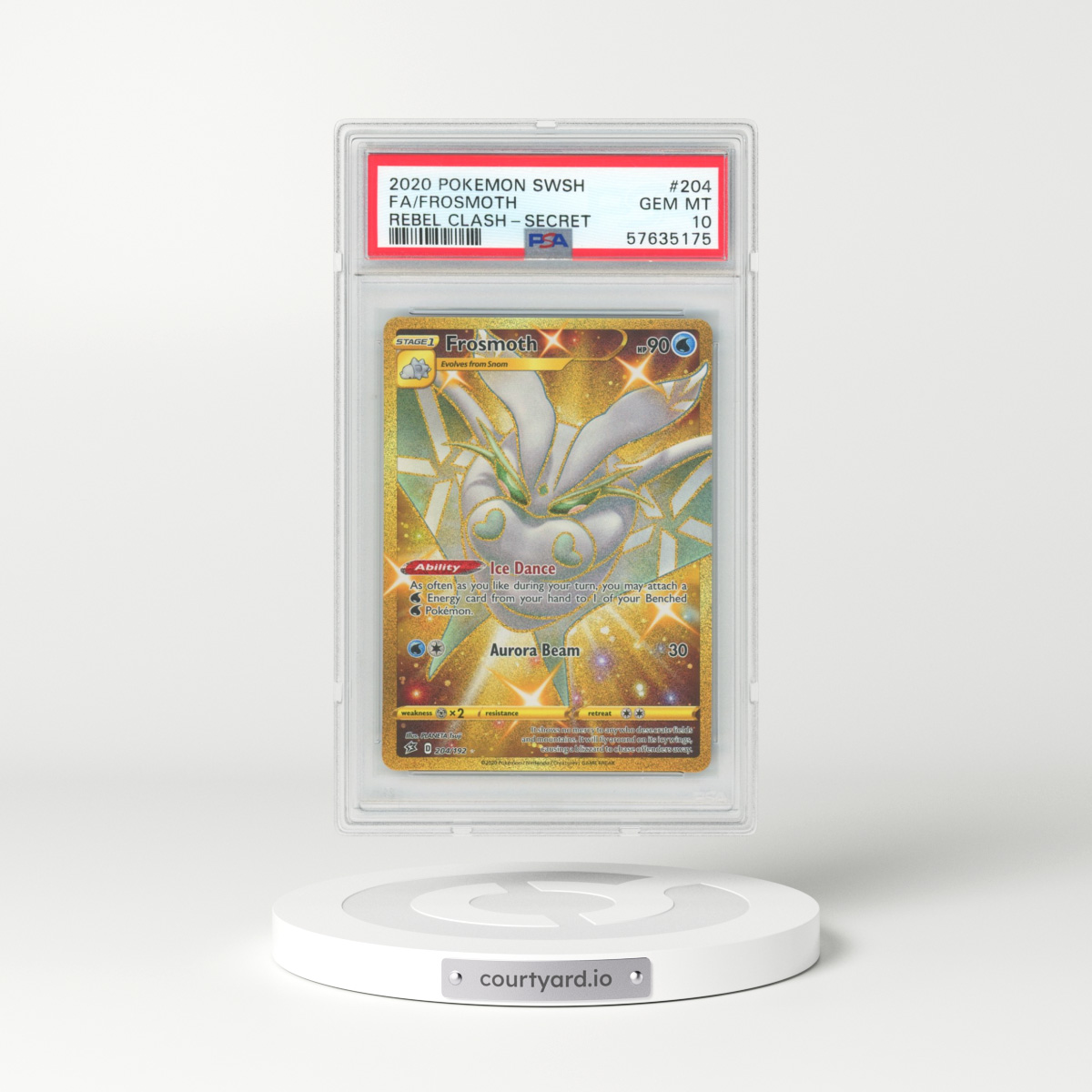 2020 Pokémon Sword & Shield Rebel Clash #204 Frosmoth - Full Art Secret (PSA 10 GEM MINT)