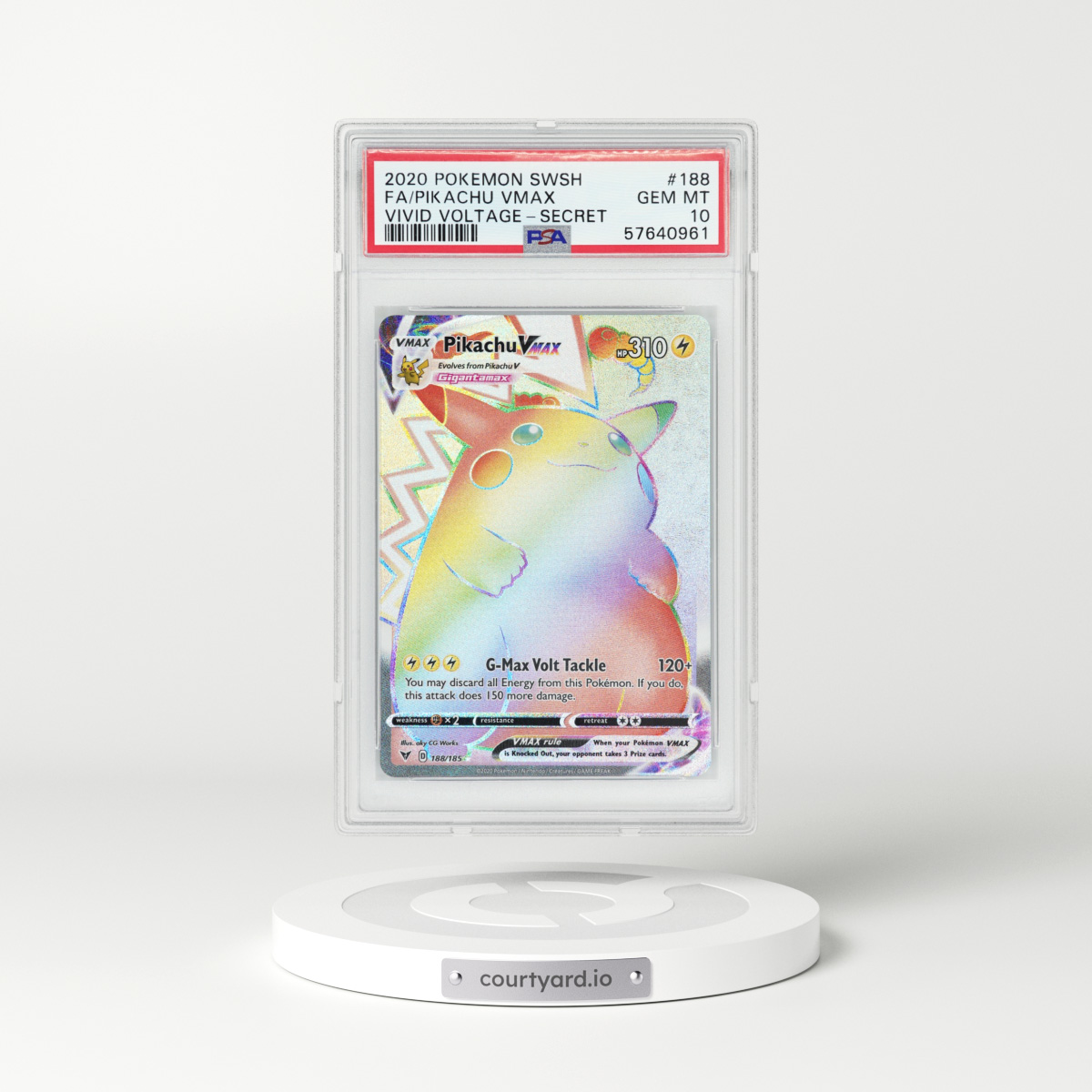 2020 Sword & Shield #188 Pikachu VMAX - Full Art Holo (PSA 10 GEM MINT)