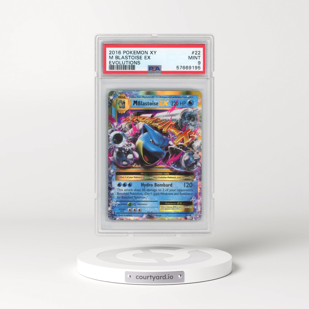 2016 Pokémon XY Evolutions #22 M Blastoise EX - Holo (PSA 9 MINT)