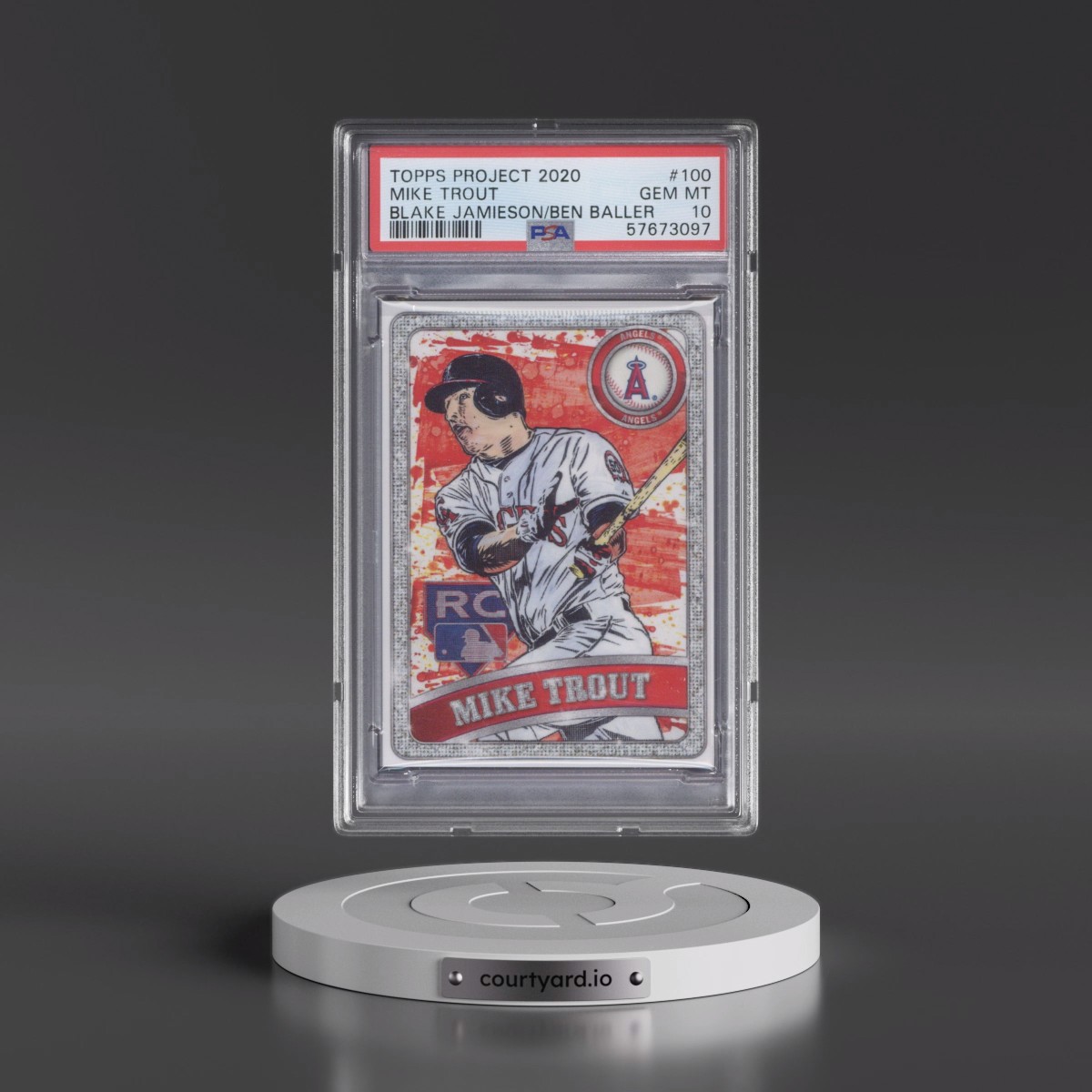 2020 Topps Project 2020 #100 Ben Baller/Blake Jamieson/Mike Trout (PSA 10 GEM MINT)