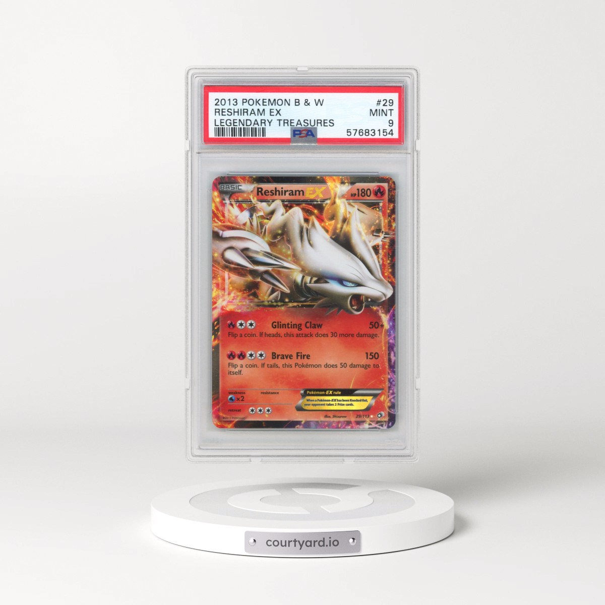 2013 Pokémon Black & White Legendary Treasures #29 Reshiram EX - Holo (PSA 9 MINT)