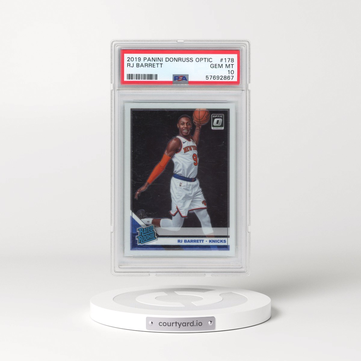 2019 Panini Donruss Optic #178 RJ Barrett (PSA 10 GEM MINT)