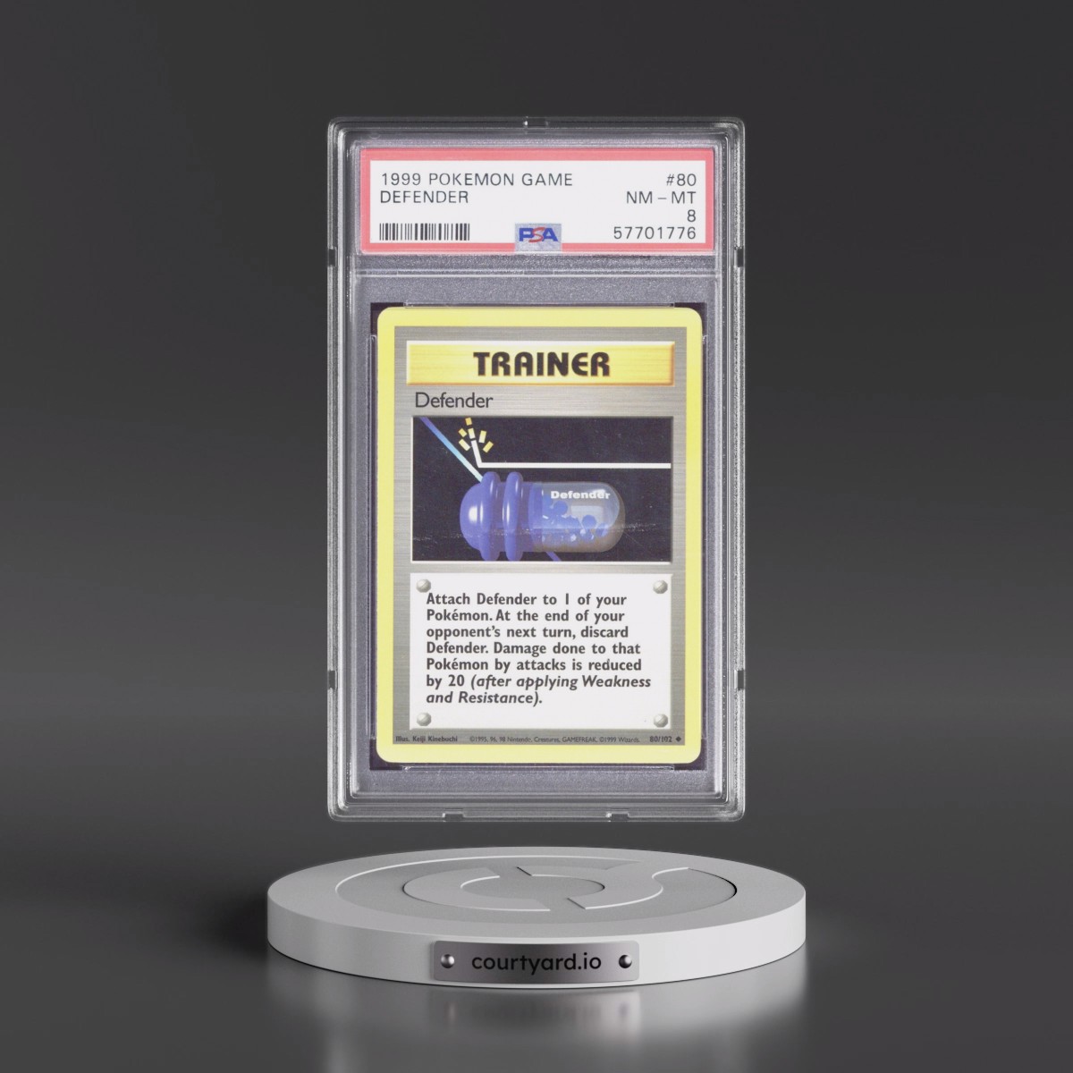 1999 Pokémon Game #80 Defender (PSA 8 NM-MT)