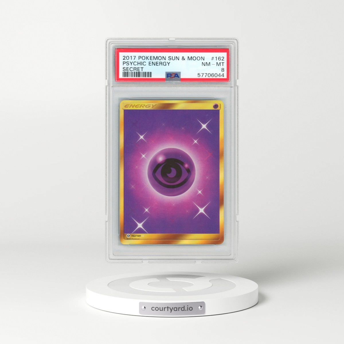 2017 Pokémon Sun & Moon #162 Psychic Energy - Secret (PSA 8 NM-MT)