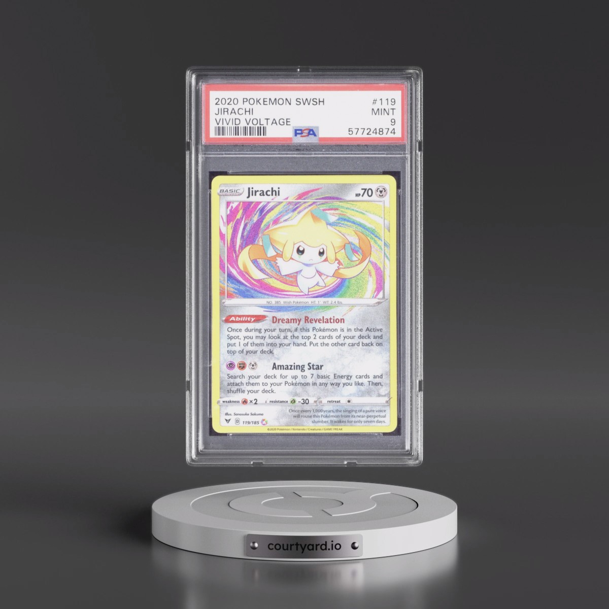 2020 Pokémon Sword & Shield Vivid Voltage #119 Jirachi (PSA 9 MINT)