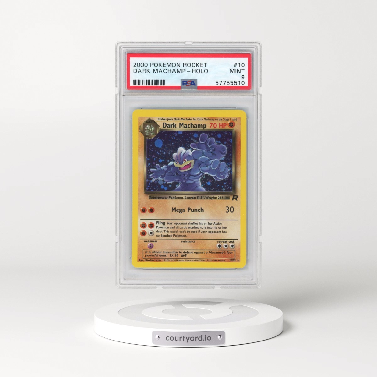 2000 Pokémon Rocket #10 Dark Machamp - Holo (PSA 9 MINT)