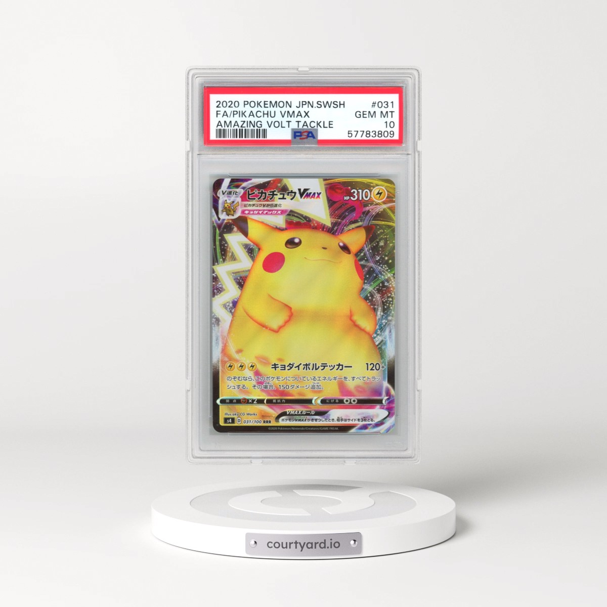 2020 Pokémon Sword & Shield Amazing Volt Tackle #031 Pikachu Vmax - Full Art (PSA 10 GEM MINT)