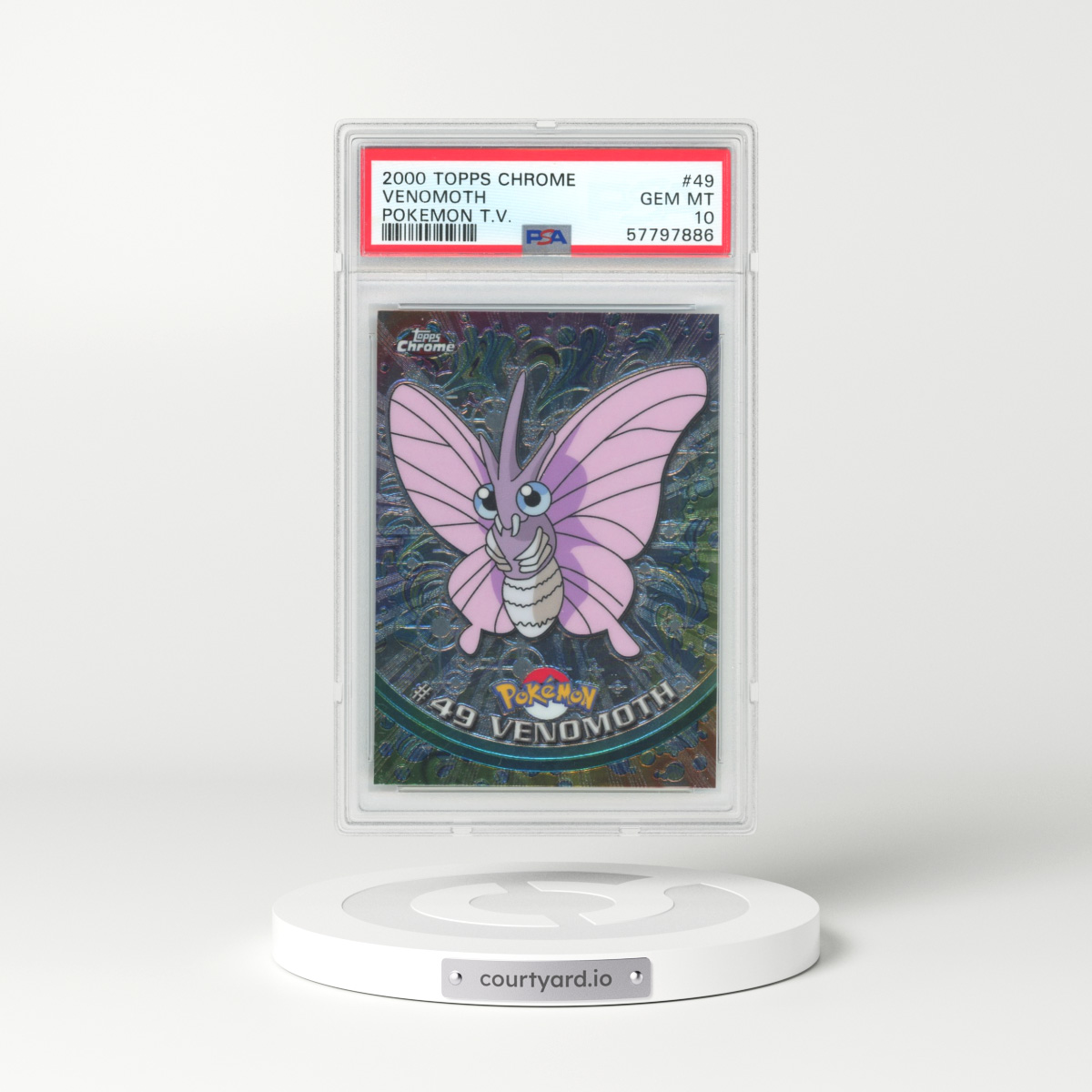 2000 Topps Chrome Pokemon T.V. #49 Venomoth (PSA 10 GEM MINT)