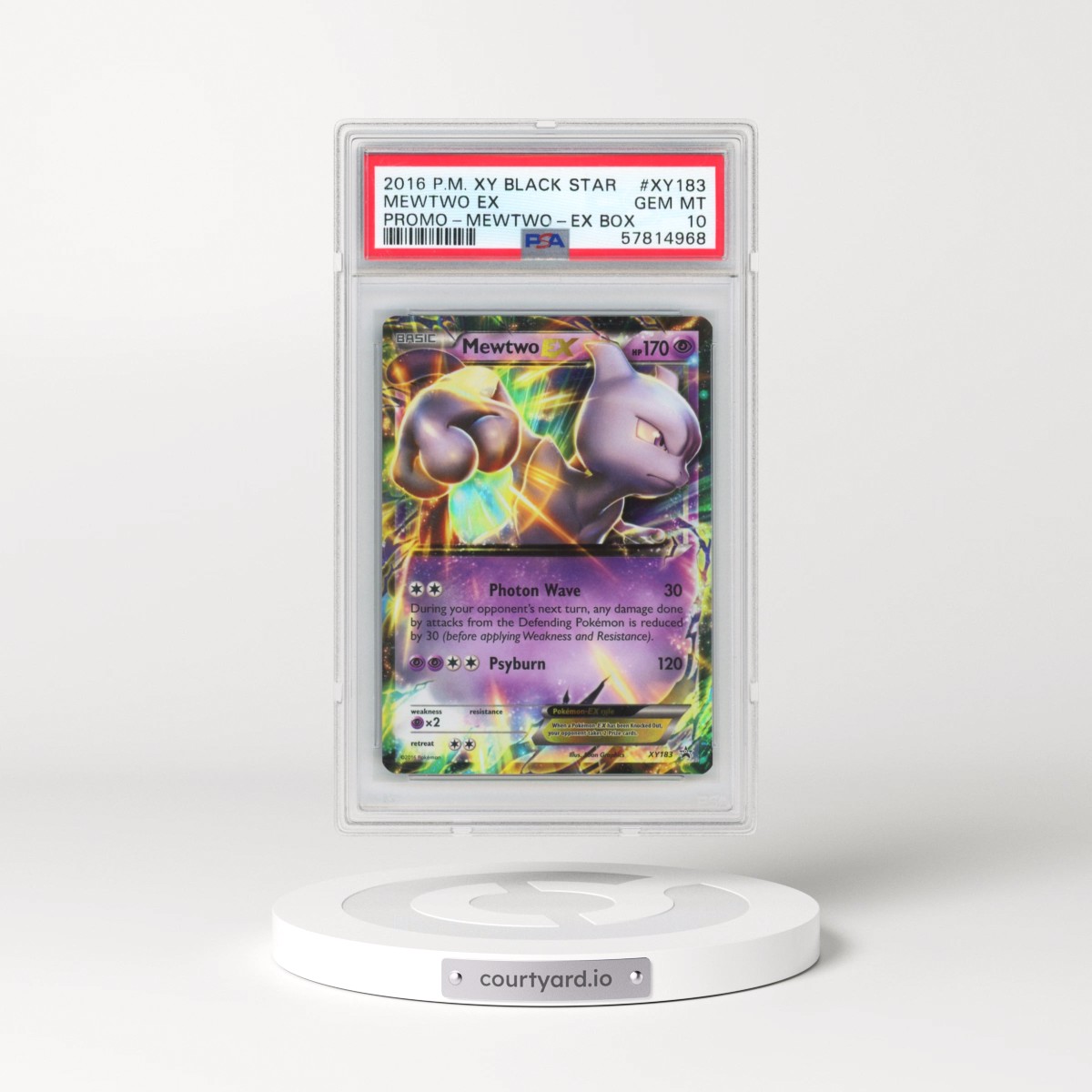 2016 Pokémon XY Black Star Promo #XY183 Mewtwo EX - Holo Mewtwo-EX Box (PSA 10 GEM MINT)