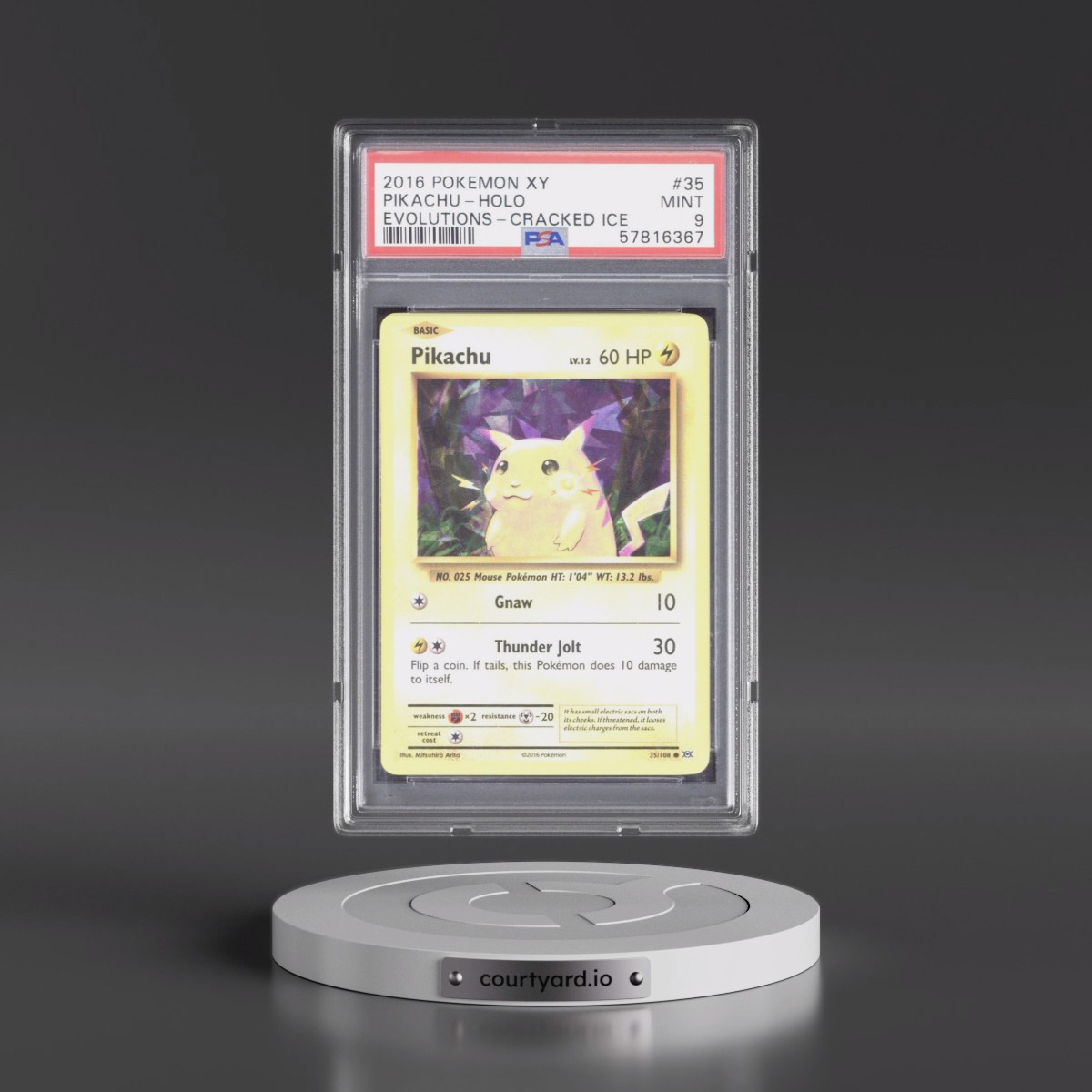2016 Pokémon XY Evolutions #35 Pikachu - Holo Cracked Ice (PSA 9 MINT)