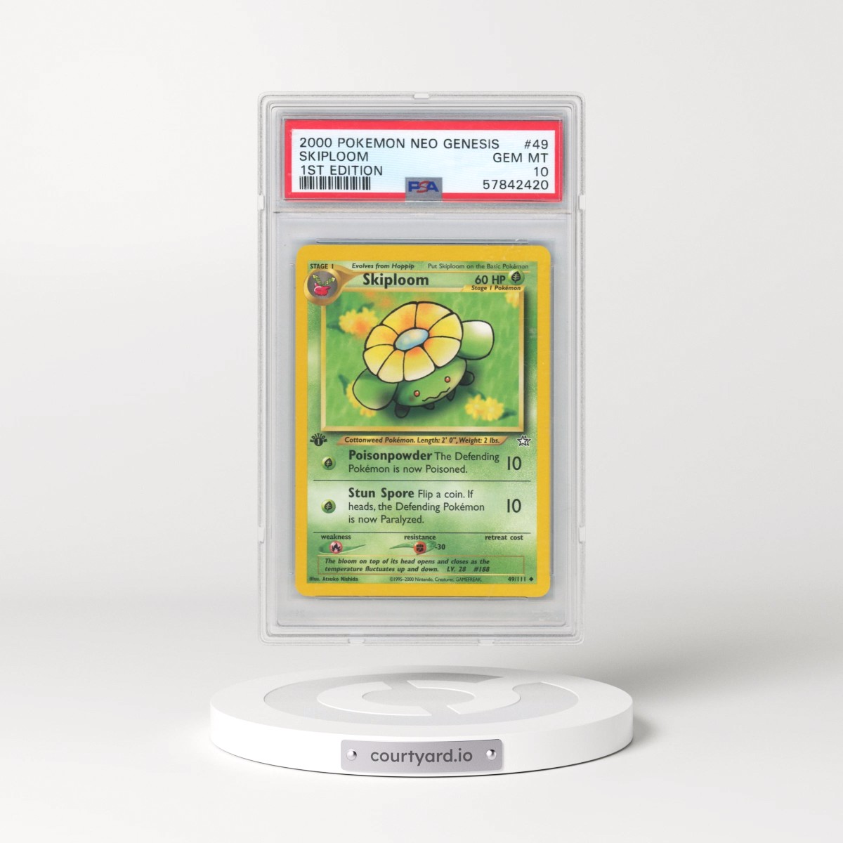 2000 Pokémon Neo Genesis #49 Skiploom - 1st Edition (PSA 10 GEM MINT)