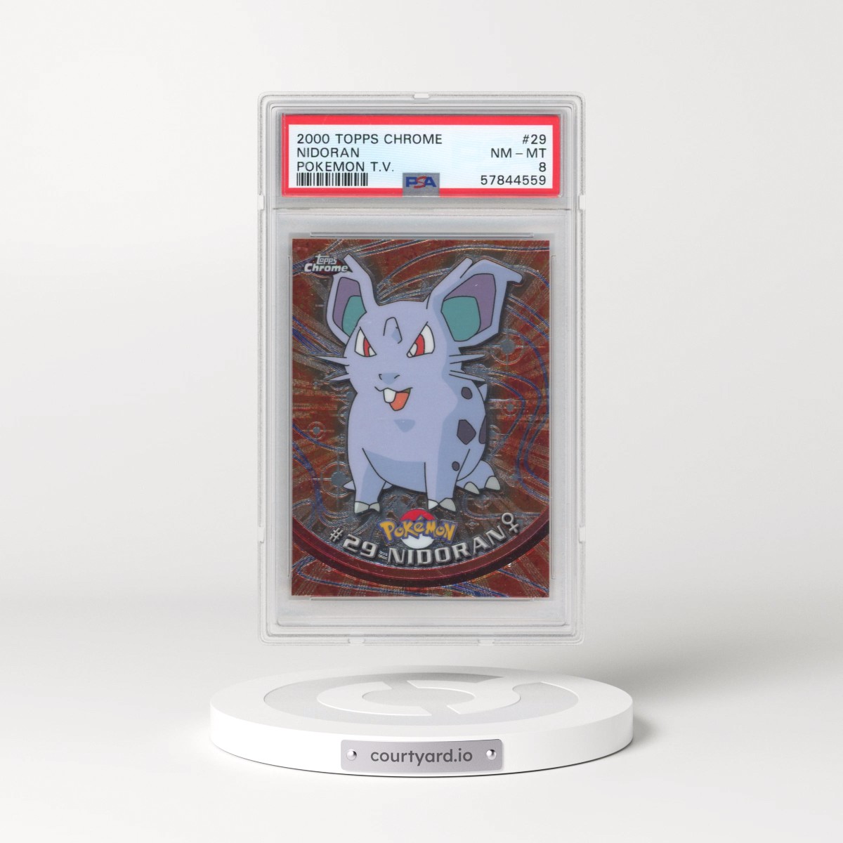 2000 Topps Chrome Pokémon T.V. #29 Nidoran (PSA 8 NM-MT)