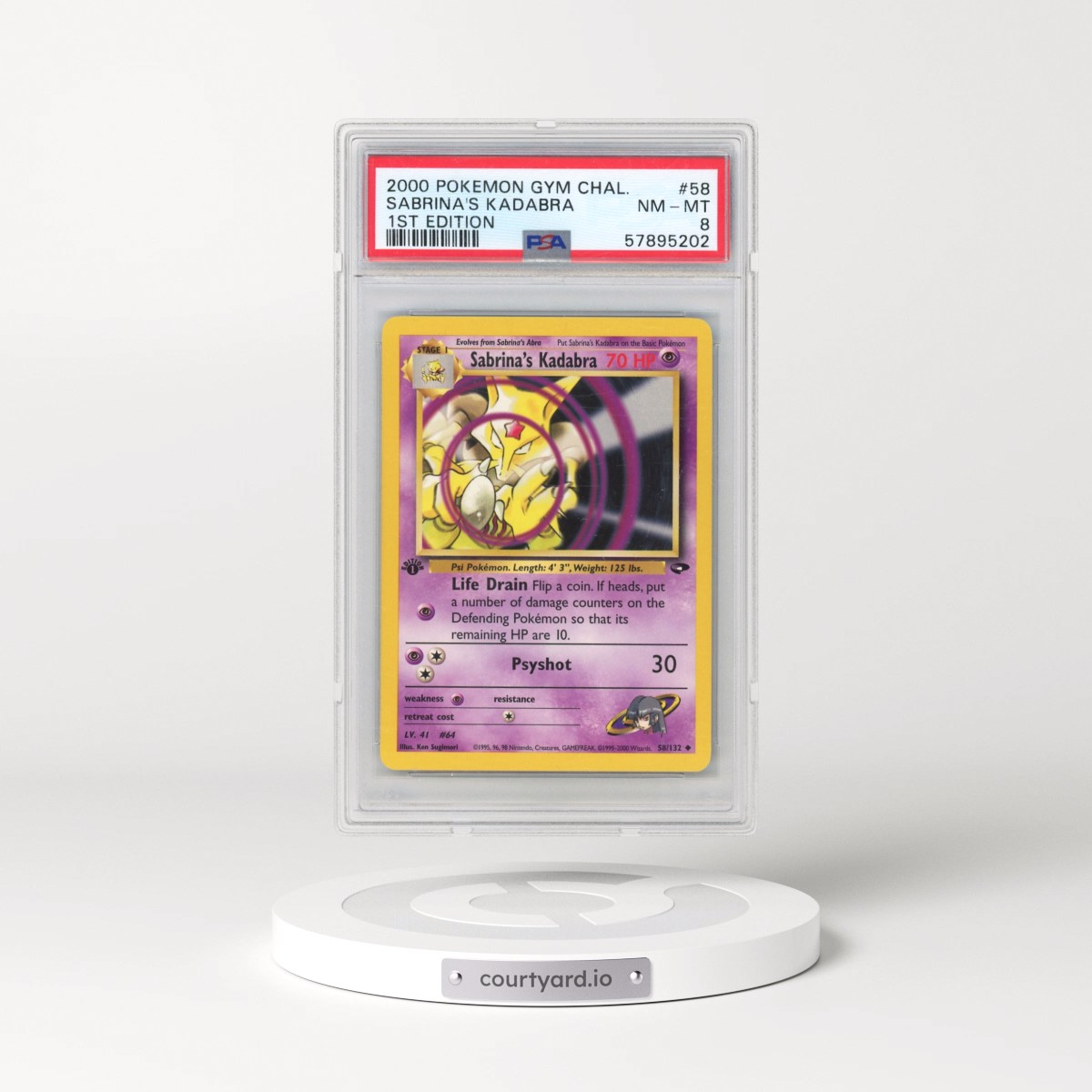 2000 Pokémon Gym Challenge #58 Sabrina's Kadabra - 1st Edition (PSA 8 NM-MT)