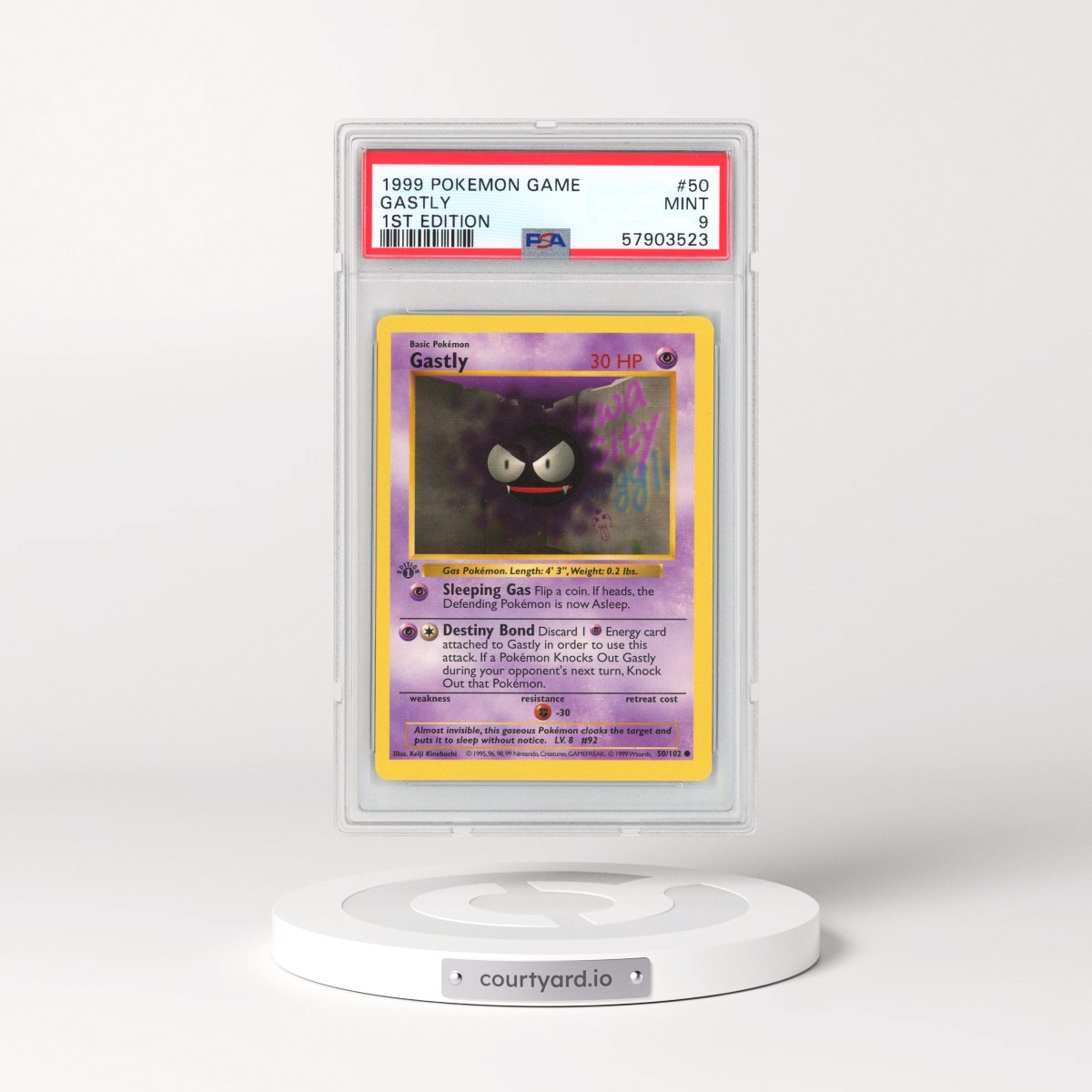 1999 Base Set #50 Gastly - 1st Edition Shadowless (PSA 9 MINT)