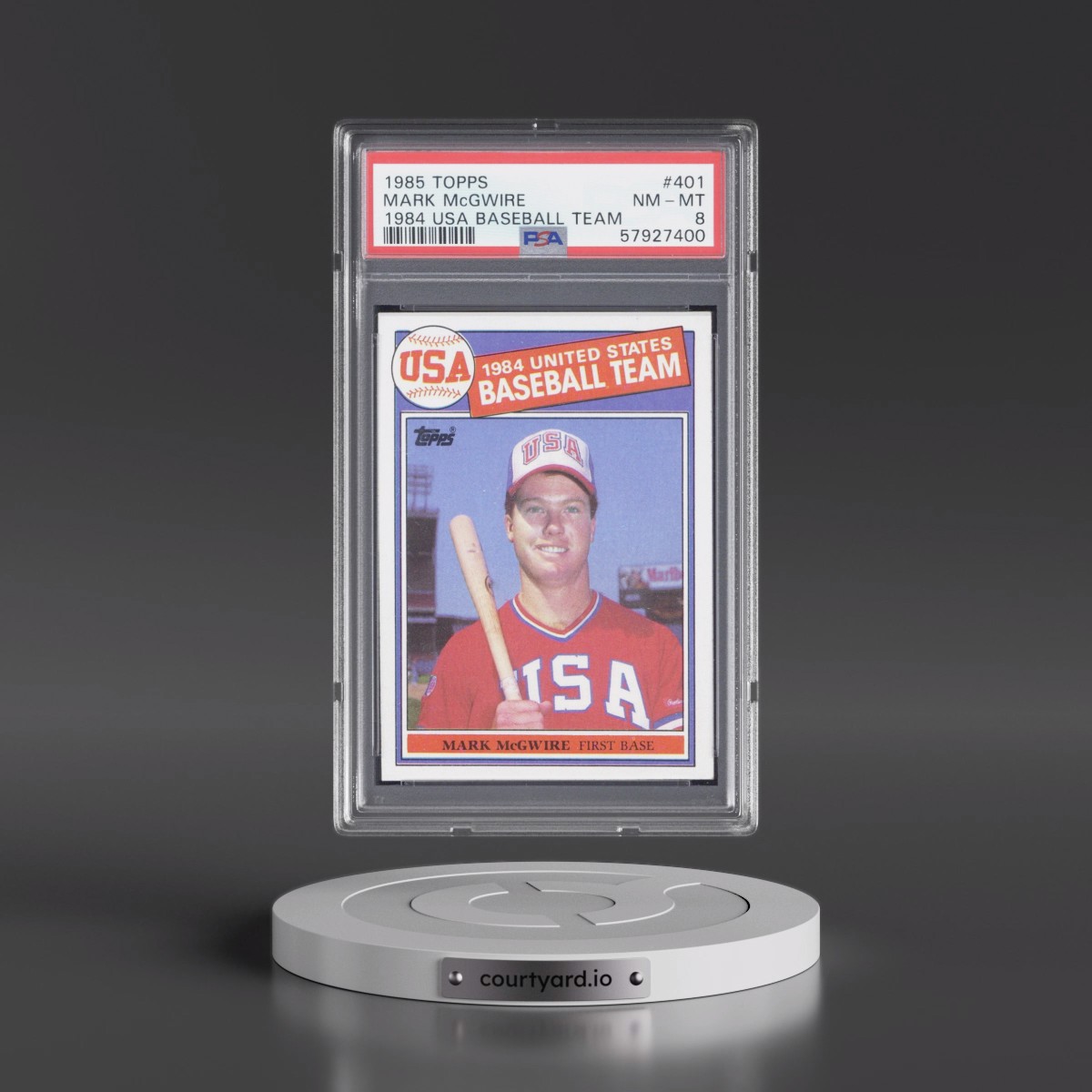 1985 Topps #401 Mark McGwire - 1984 USA Baseball Team (PSA 8 NM-MT)