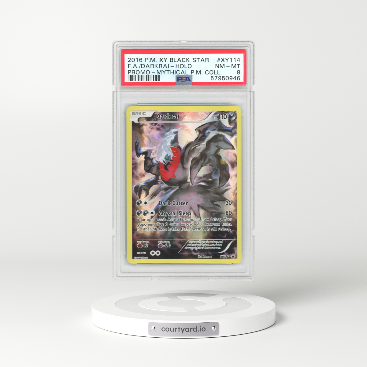 2016 XY Promos #XY114 Darkrai - Full Art Holo (PSA 8 NM-MT)