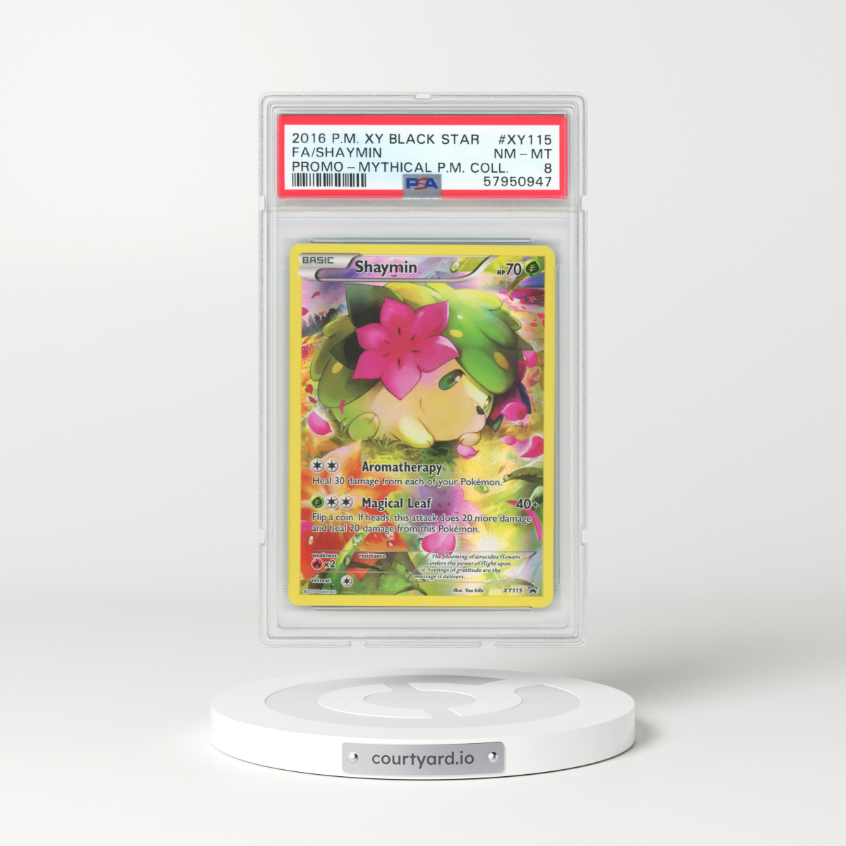 2016 XY Promos #XY115 Shaymin - Full Art Holo (PSA 8 NM-MT)