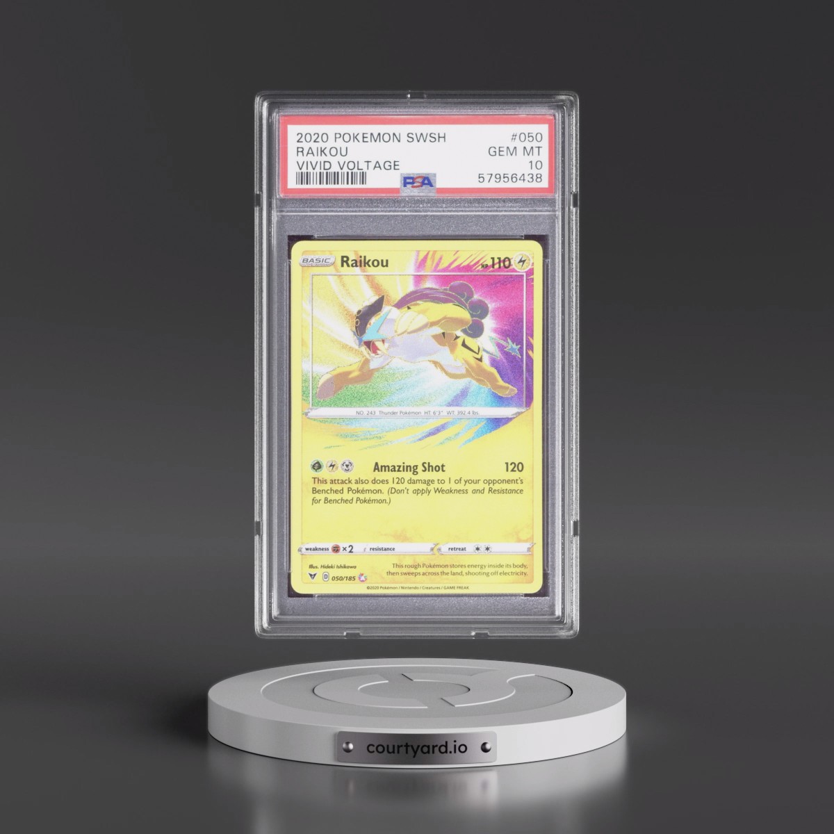 2020 Pokémon Sword & Shield Vivid Voltage #050 Raikou (PSA 10 GEM MINT)