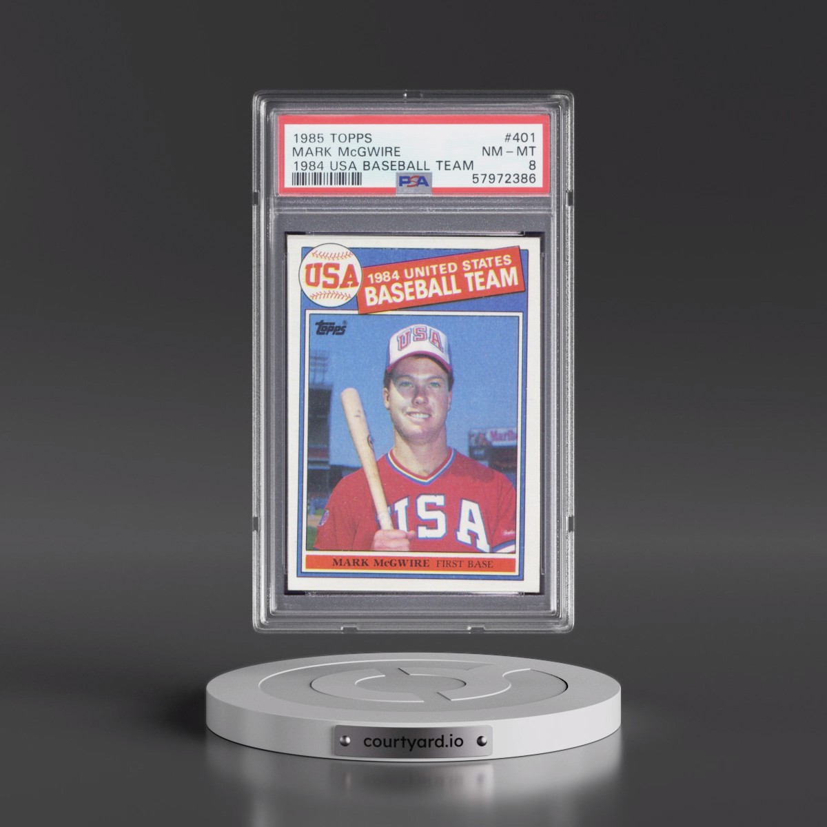 1985 Topps #401 Mark McGwire - 1984 USA Baseball Team (PSA 8 NM-MT)
