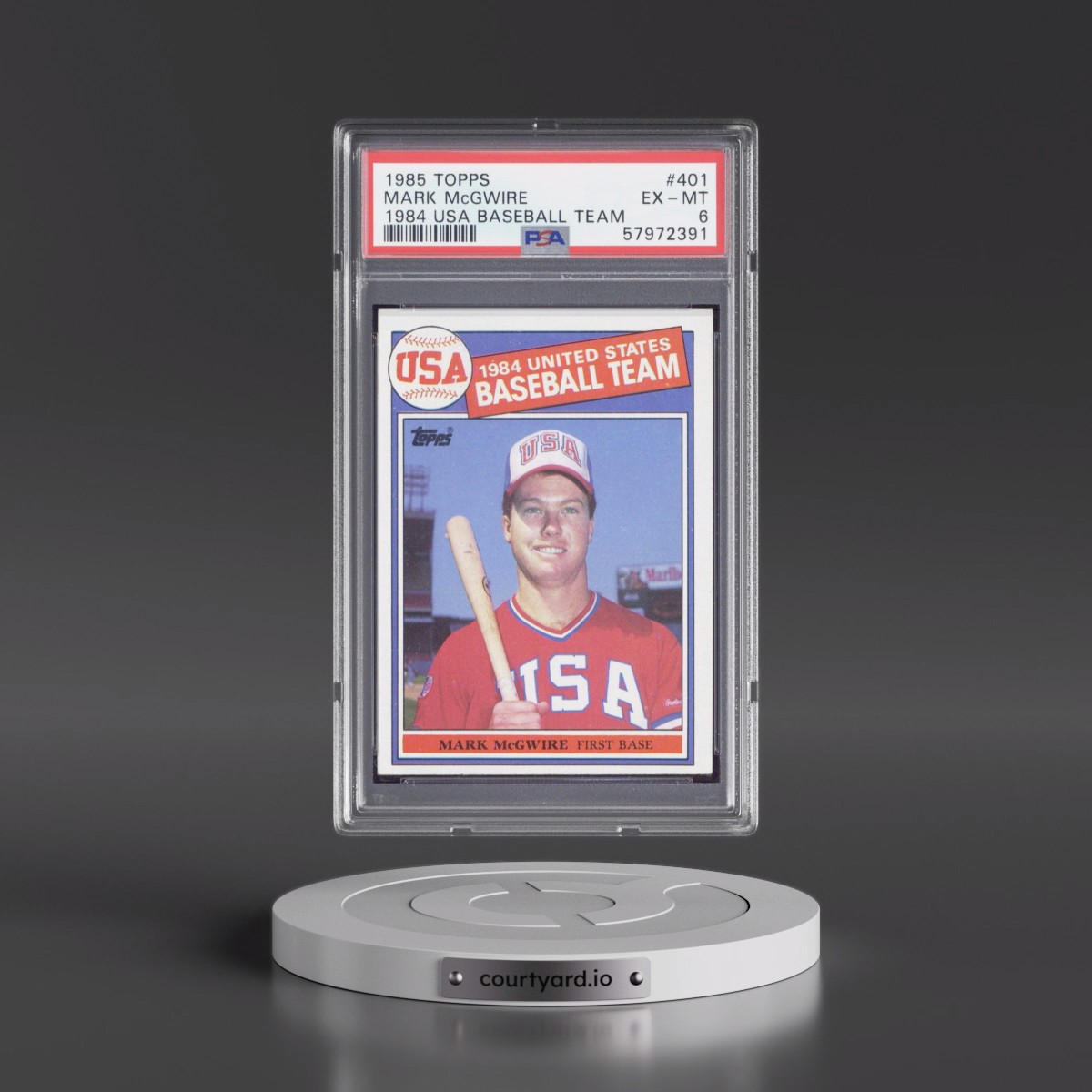 1985 Topps #401 Mark McGwire - 1984 USA Baseball Team (PSA 6 EX-MT)