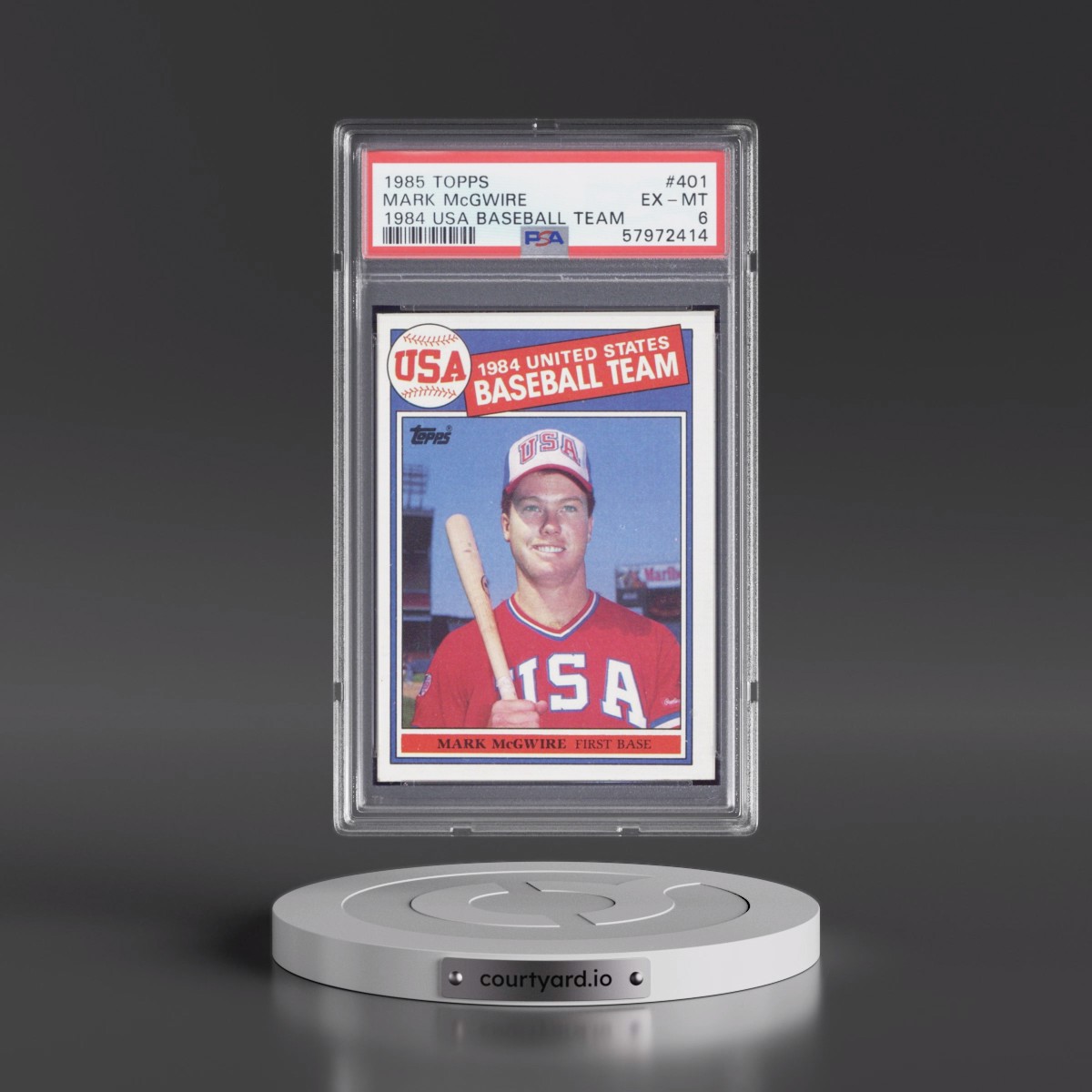 1985 Topps #401 Mark McGwire - 1984 USA Baseball Team (PSA 6 EX-MT)