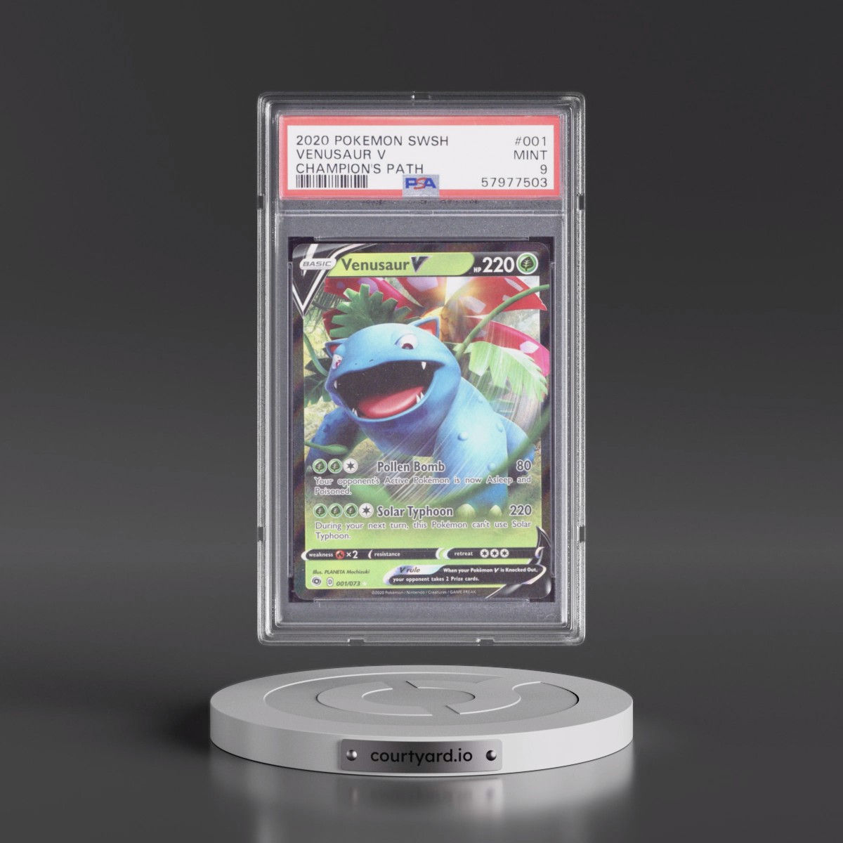 2020 Pokémon Sword & Shield Champion's Path #001 Venusaur V - Holo (PSA 9 MINT)