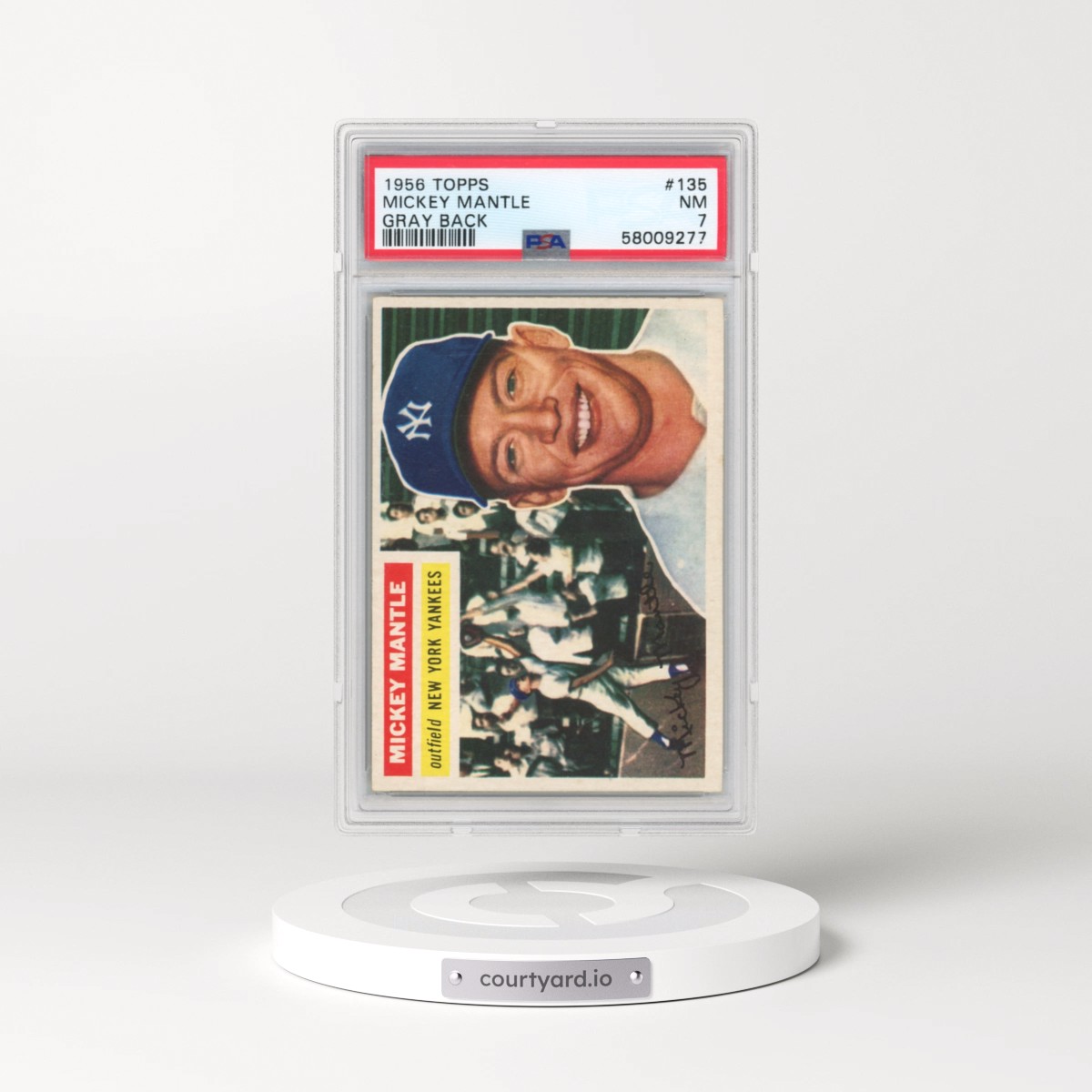 1956 Topps #135 Mickey Mantle - Gray Back (PSA 7 NM)