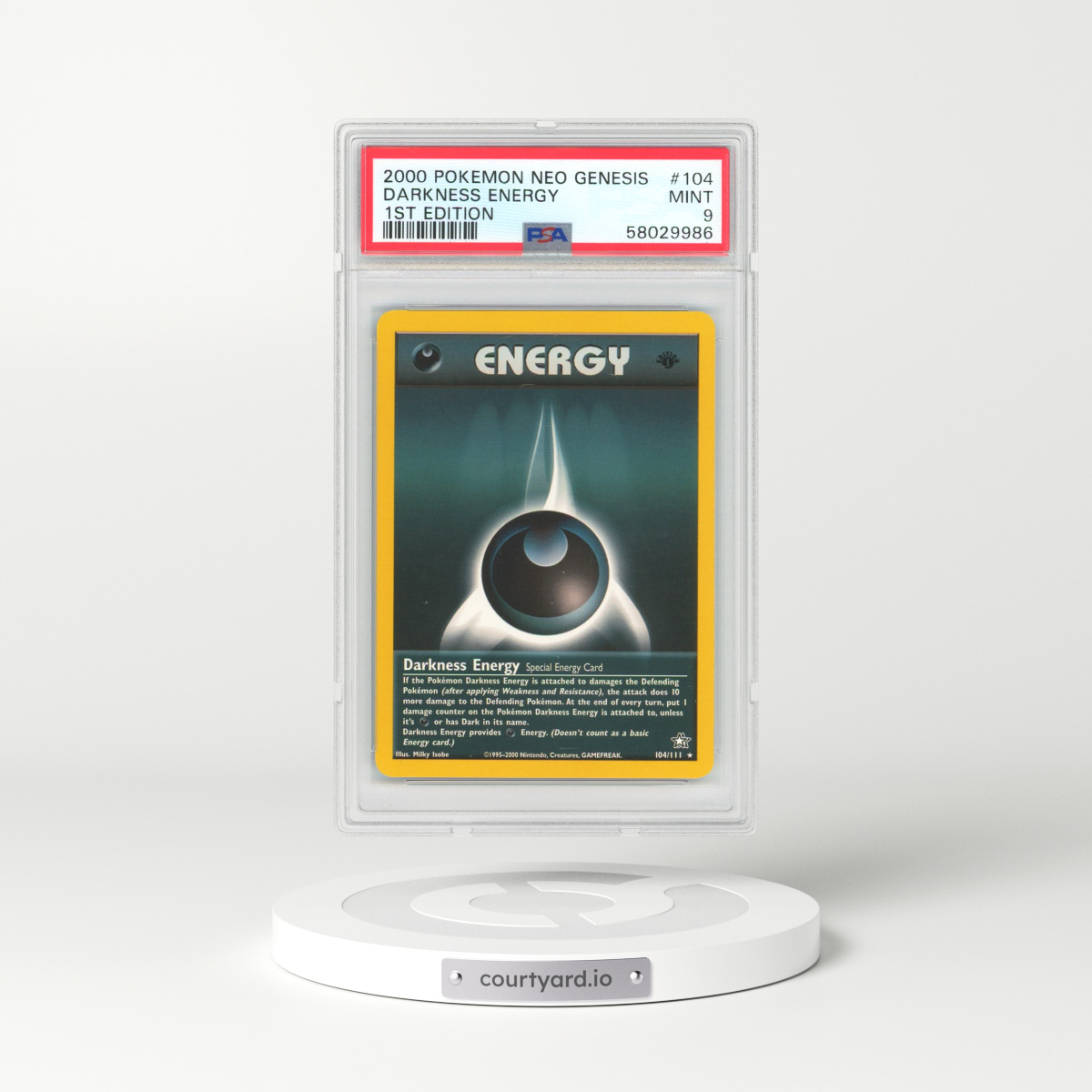 2000 Neo Genesis #104 Darkness Energy - 1st Edition (PSA 9 MINT)