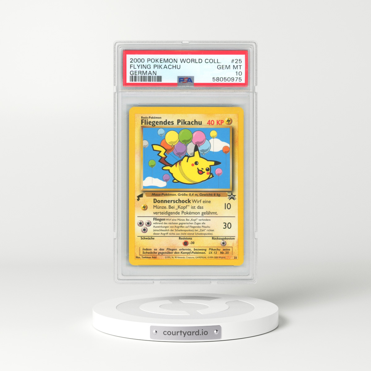 2000 Pokémon Pikachu World #25 Flying Pikachu (PSA 10 GEM MINT)