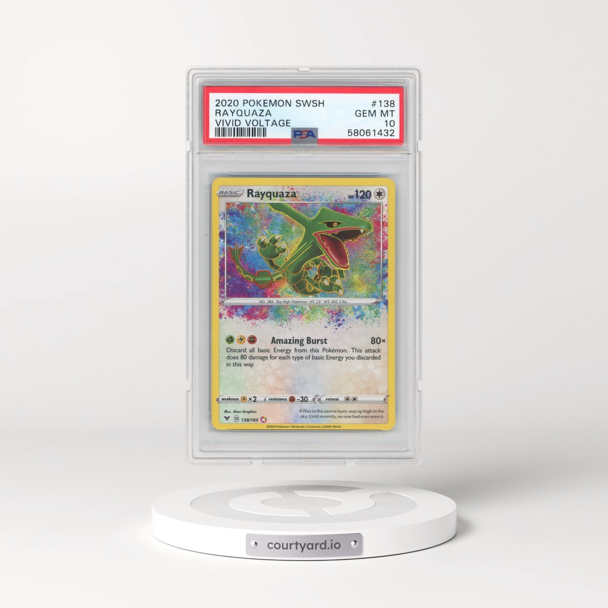 2020 Pokémon Sword & Shield Vivid Voltage #138 Rayquaza (PSA 10 GEM MINT)