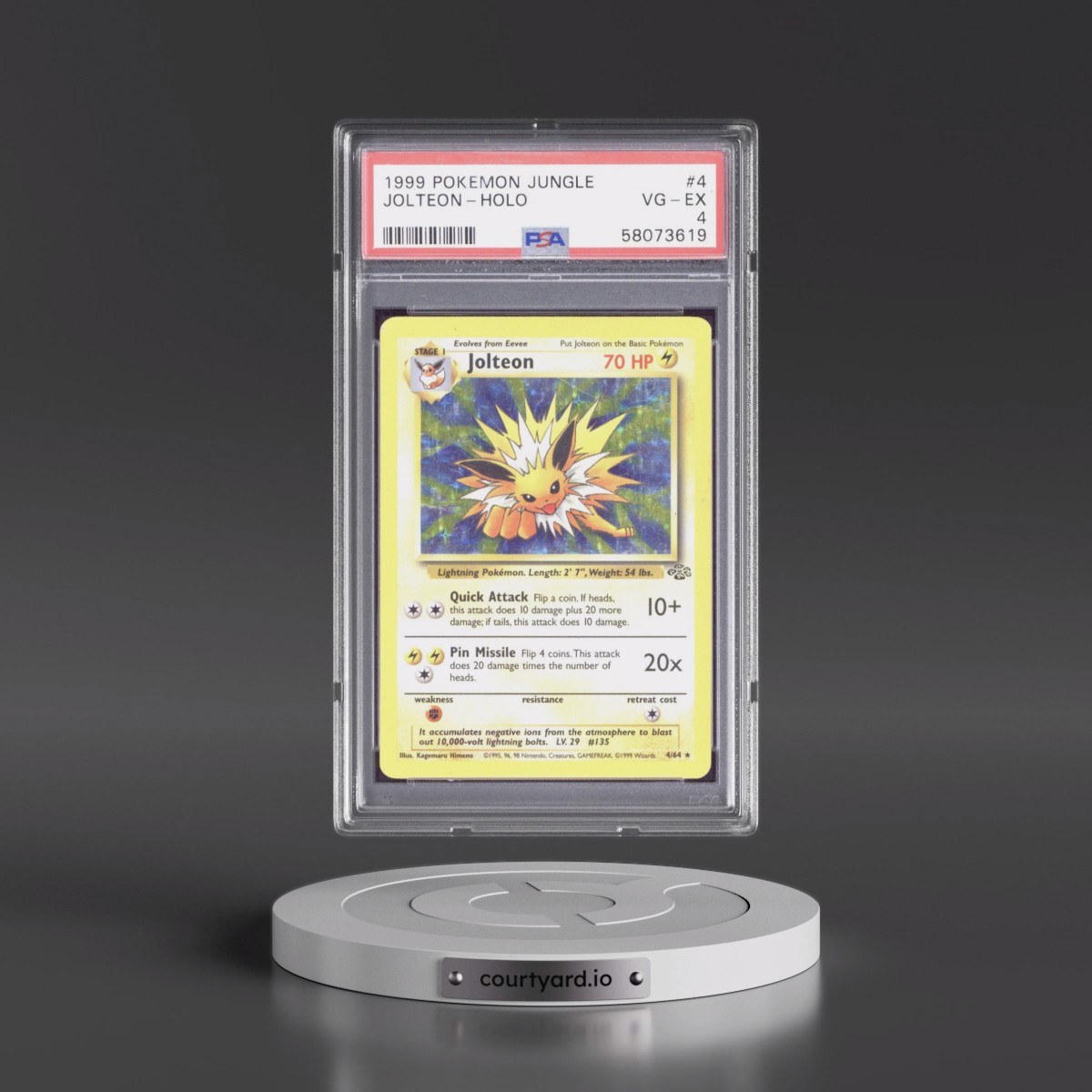 1999 Pokémon Jungle #4 Jolteon - Holo (PSA 4 VG-EX)