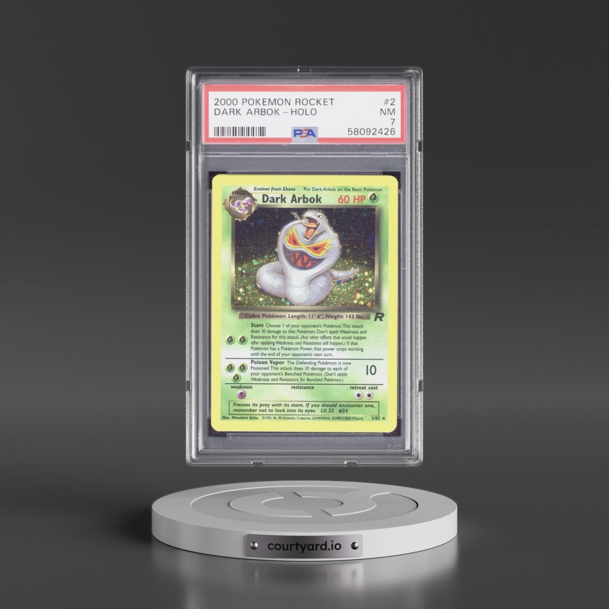 2000 Pokémon Rocket #2 Dark Arbok - Holo (PSA 7 NM)
