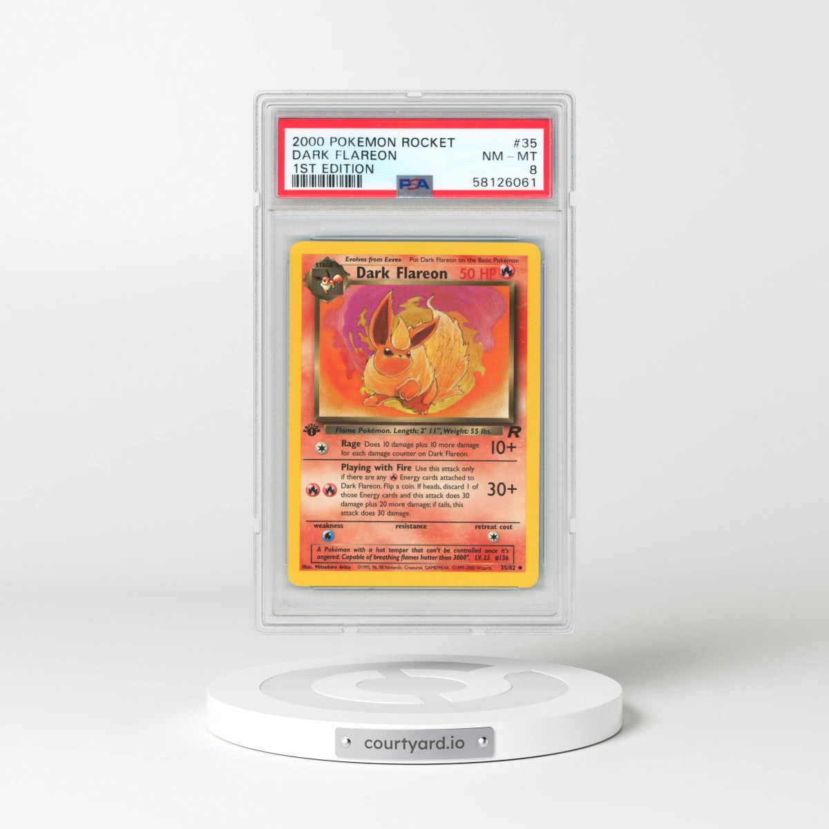 2000 Pokémon Rocket #35 Dark Flareon - 1st Edition (PSA 8 NM-MT)