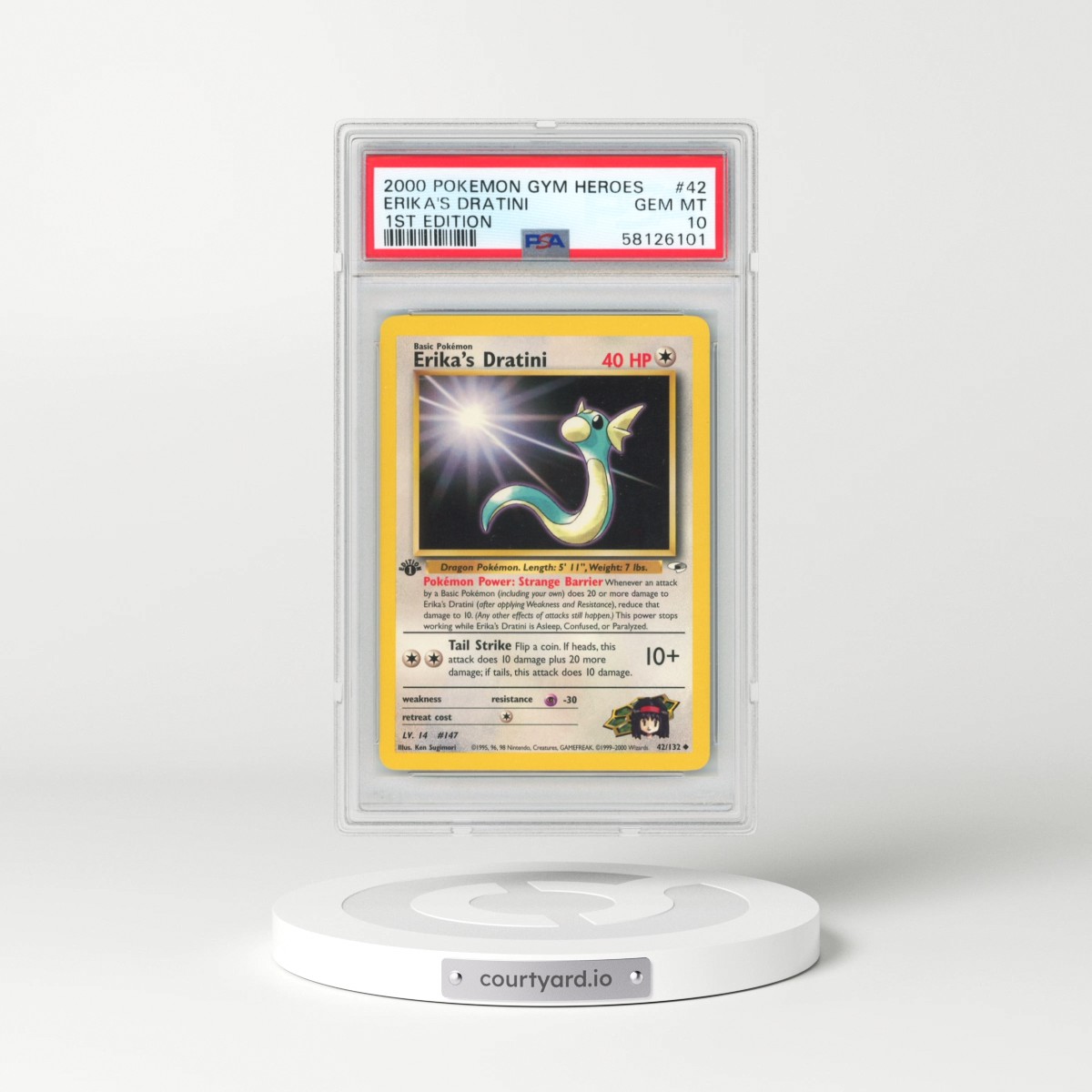 2000 Pokémon Gym Heroes #42 Erika's Dratini - 1st Edition (PSA 10 GEM MINT)